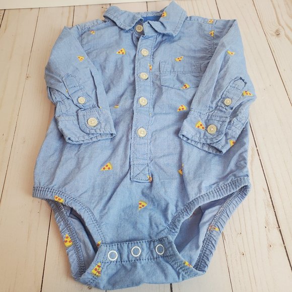 OSH'KOSH B'GOSH Button Front Embroidered Onesie Shirt - Picture 1 of 8